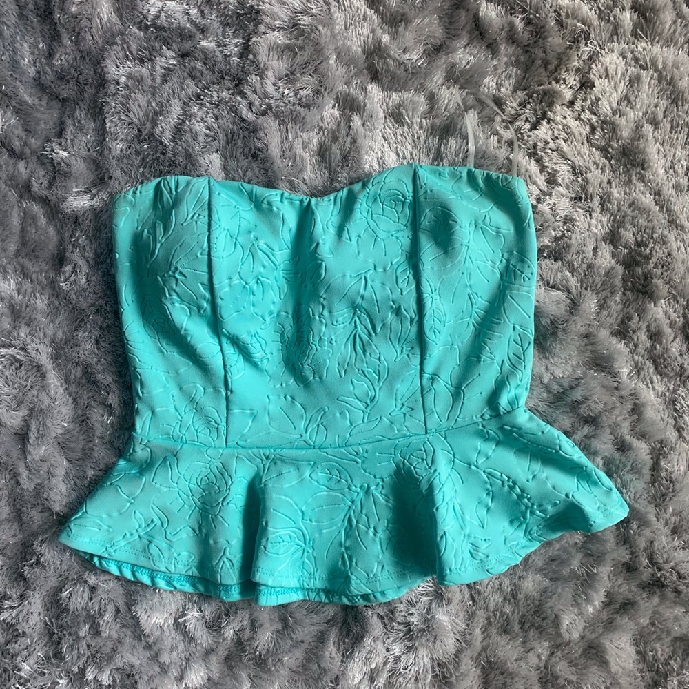 Turquoise peplum top